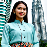 Young Professional in Kuala Lumpur**

"A young Malaysian businesswoman in a modest baju kurung, standing confidently in front of the Petronas Twin Towers in Kuala Lumpur, fully clothed, appropriate attire, safe for work, perfect anatomy, natural proportions, professional photograph, high quality, family-friendly."

**